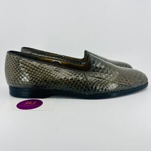 Giorgio Brutini Men's Exotic Gray Snakeskin Slip On Dress Loafers Size 10.5 M